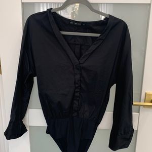 Zara cotton long sleeve bodysuit size XS